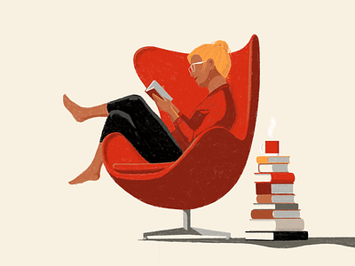 Modern reader books coffee egg lounge chair modern furniture read