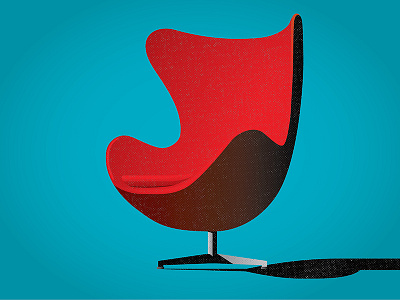 Egg Chair arne jacobsen chair egg chair furniture illustration modern red texture vector