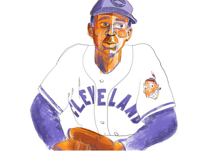 Satchel Paige baseball cleveland indians illustration ipadpro procreate satchel paige