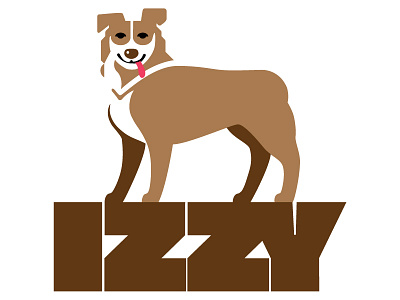 Izzy aussie australian shepherd dog illustration izzy tongue vector