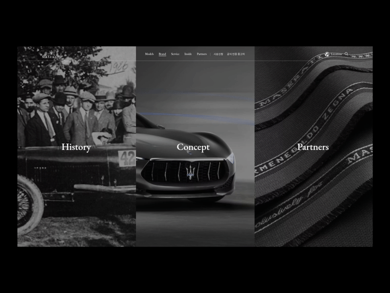 Maserati Brand animation creative main maserati protopie study ui ux web