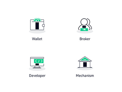 A set of icons: line-surface combination