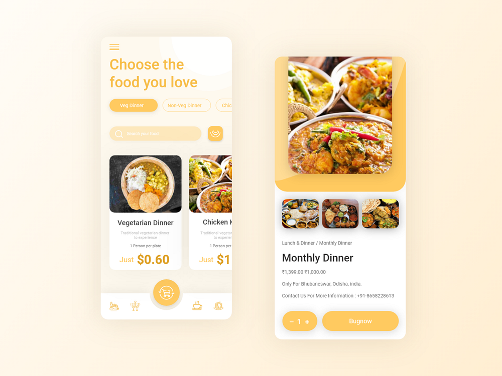 Food And Cuisine apps design by Sourav Aich on Dribbble