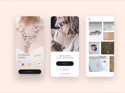 Jewelry shop mobile application design