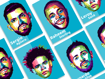 MANCITY Player WPAP Art Illustration branding design football club graphic illustration illustration art illustrator manchester city mancity player pop art popart portrait soccer typography vector website wpap