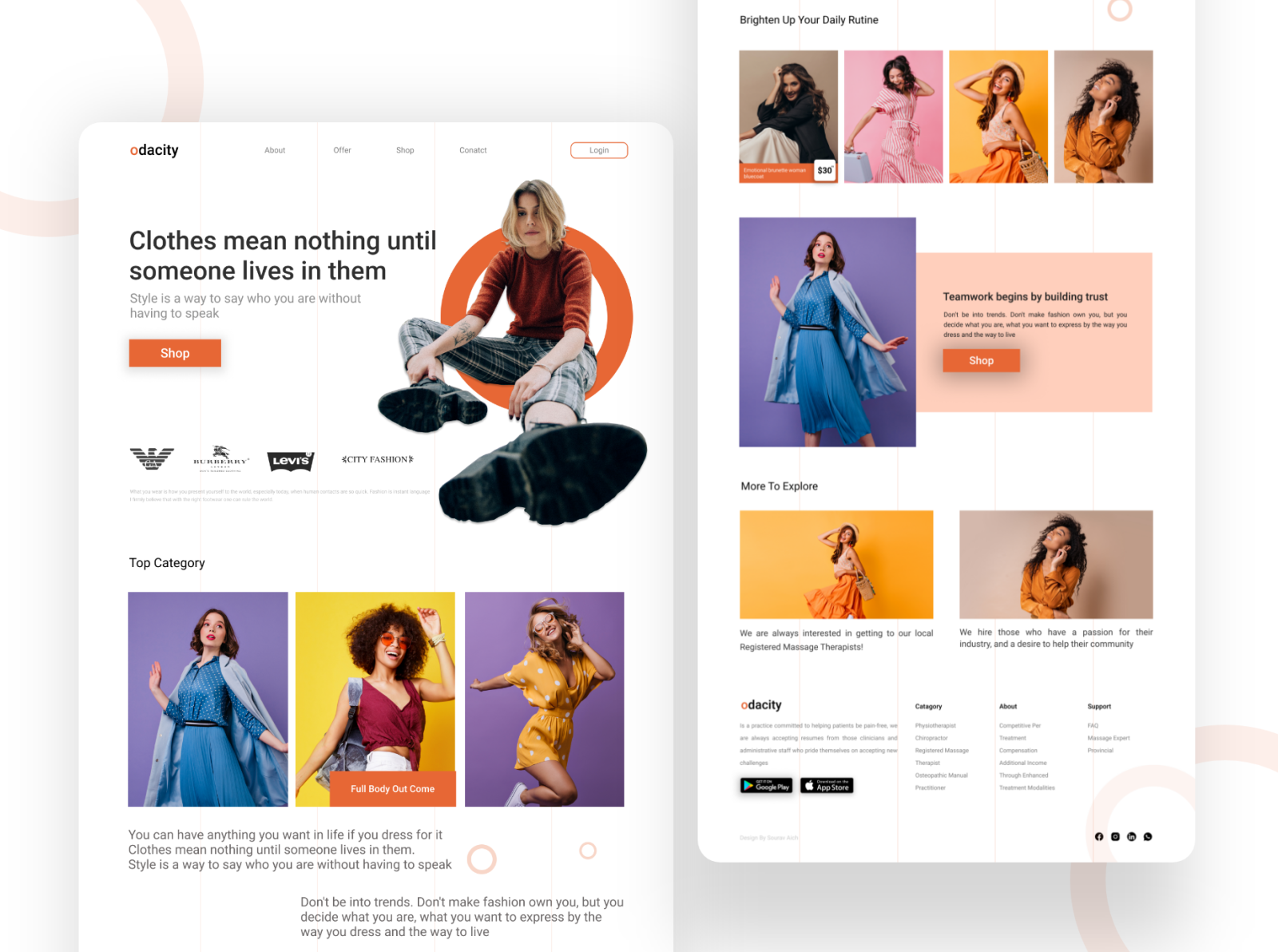 Fashion Brand Shop Web Interface by Sourav Aich on Dribbble