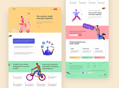 Agency landing page 3d agency agency landing page design figmadesign icon illustration landing page design landing page template logo minimal template design ui ux web web kits website