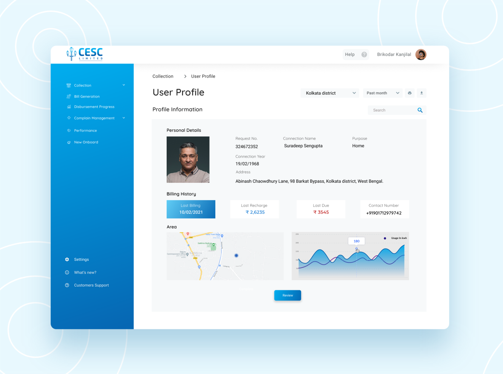 Electricity Billing Profile User Interface by Sourav Aich on Dribbble