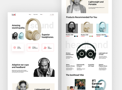 Earwear Audio Brand website Redesign agency boat earbuds brand branding design headphone landing minimal platform redesign ui8 web site website