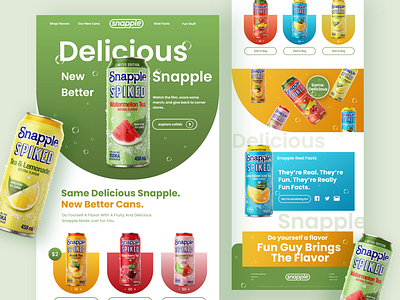 Snapple landing page redesign branding graphic design ice copy ice tea illustration juice website landing page redesign snapple snapple website top design uiux user experience user interface web design web site webkits