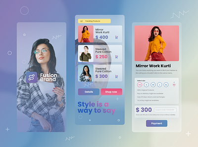 Fashion App - Mobile Design Concept android app app design app interface application design booking app branding concepts design fashion app i illustrator ios app ui ui trend ux design ui design website