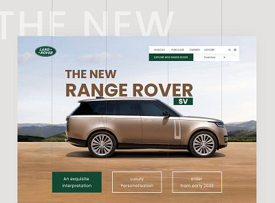 Automotive Landing Page automotive design branding car dashboard car landing page electric car futuristic graphic land rover landingpage range rover refinement and luxury self driving uiux user interface website