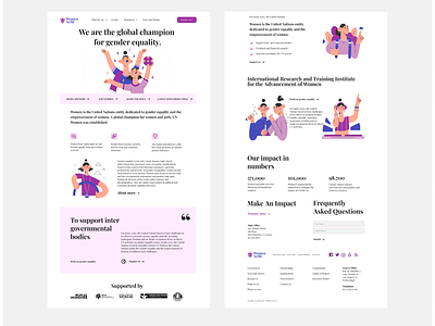 Women Charity Landing Page UI/UX charity fund child community connection crowdfunding donation fundraiser nonprofit poor social media startup support uiux unwomen website women