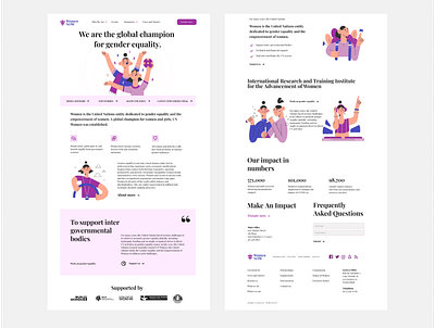 Women Charity Landing Page UI/UX charity fund child community connection crowdfunding donation fundraiser nonprofit poor social media startup support uiux unwomen website women