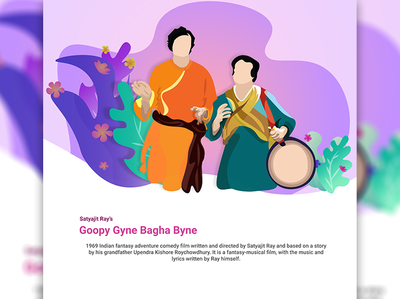 Satyajit Ray's Goopy bagha animation art branding design graphic illustration illustrator pop portrait satyajit rays vector website wpap