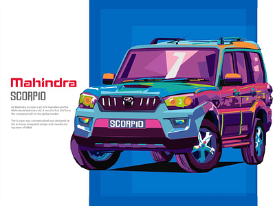 Mahindra Scorpio Marketing animation app art branding color design graphic illustration mahindra mahindra scorpio marketing agency pop portrait poster typography ux vector web website wpap