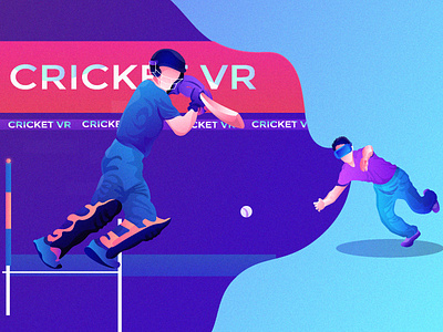 Cricket Virtual Reality cricket design graphic icc icon illustration illustrator logo portrait sports typography ui vector virtual reality world cup wpap