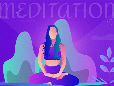 Yoga Illustration art design graphic illustration meditation portrait typography ux vector website yoga