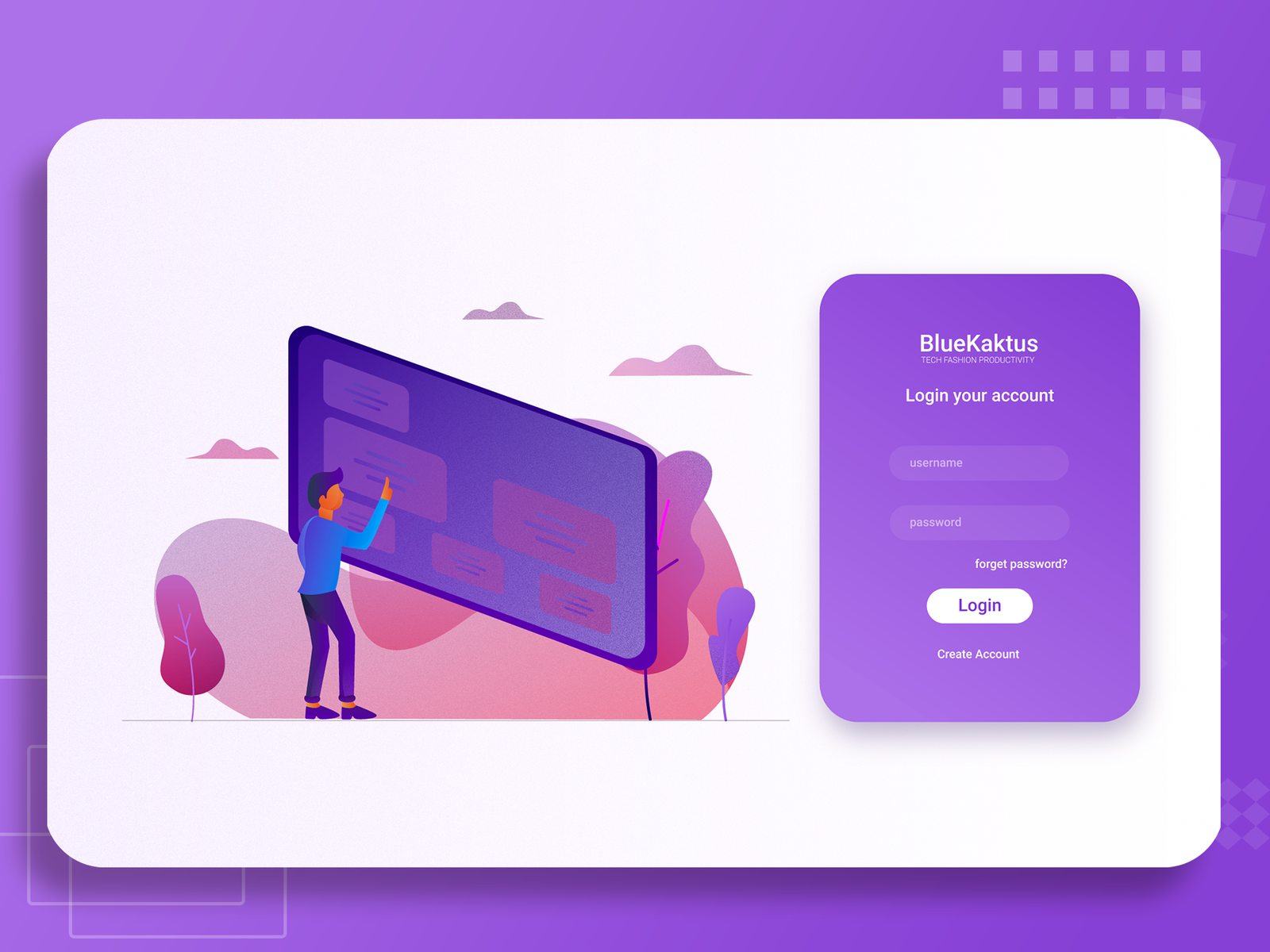 bluekaktus ERP Login page by Sourav Aich on Dribbble
