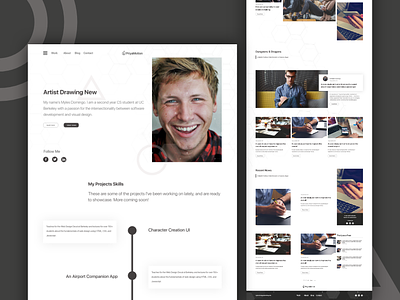 Personal Blog site user interface design