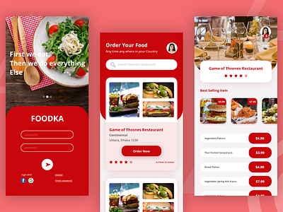 Food Order Service apps design android app design apps design food order service food ordering food ordering app graphic icon illustration logo os app os x restaurant typography user experience userinterface