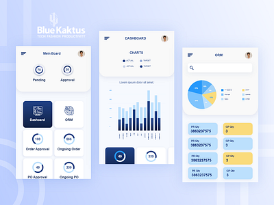 Bluekaktus Garments ERP Mobile apps User interface design