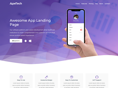 Apetech - React App Landing Page by Sourav Aich on Dribbble