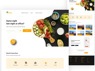 Vegan restaurant landing page