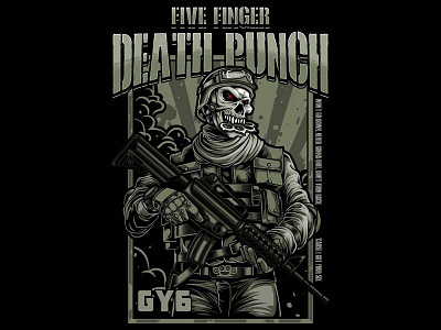 Got Your Six 5fdp band gotyoursix green gy6 illustration merch skull soldier vector war