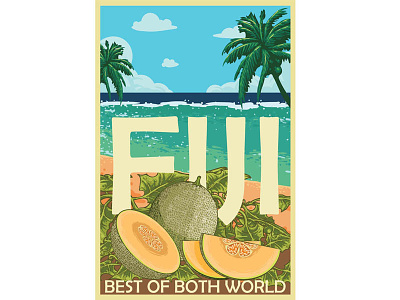 Fiji best melon flyer illustrator melon poster vector