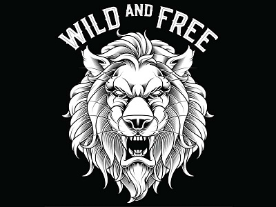 Wild and Free design t shirt illustrator lion t shirt vector wild wild and free