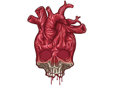 Dead Heart blood die heart skull