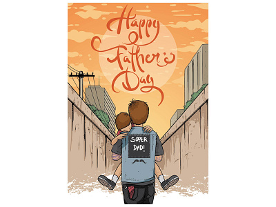 Fathers Days family father father christmas fathersday heart illustration illustrator love love son poster vector