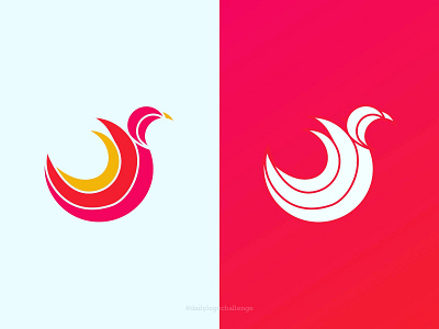Fire bird logo concept bird branding clean design fire flat icon illustration logo minimal vector