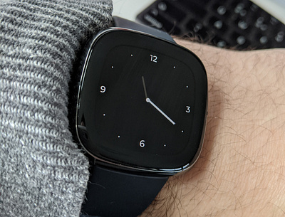 Minimal fitbit clock face clean design minimal minimalist monochrome smartwatch ui