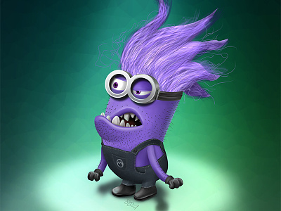 Purple Grumpy Minion despicable me minion