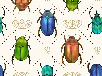 Beetle Bling - Fabric Design