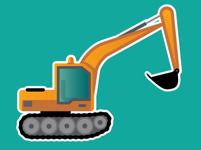 Digger / Excavator Sticker digger earthmoving excavator