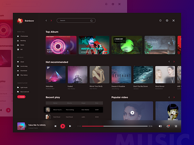 UI-Music Player（Night mode） music music player