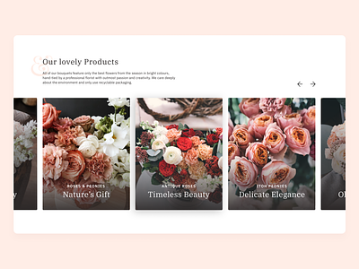 Flower Shop Teaser Module delicate design module teaser ui web
