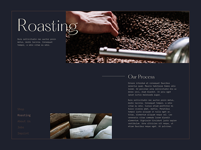 Coffee Roaster Website Concept concept design minimalist ui web