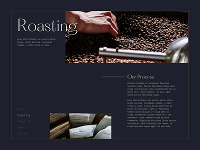 Coffee Roaster Website Concept