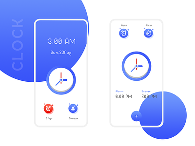 Clock Application app design icon illustration mobile mobile app ui vector