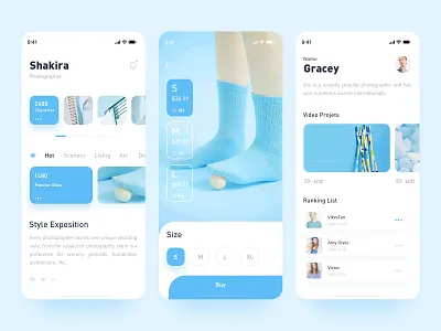 Photography UI - Blue design ui