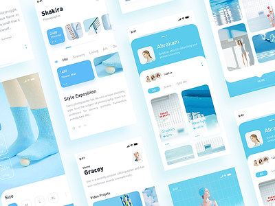 Blue Photography Collection app design ui ux 设计