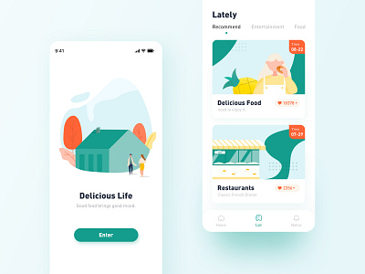 Food life-UI app illustration ui ux