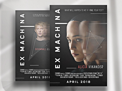 Ex Machina Movie Poster (Redesign) artificial intelligence debut ex machina futuristic geometric layout movie photoshop poster redesign robot typography