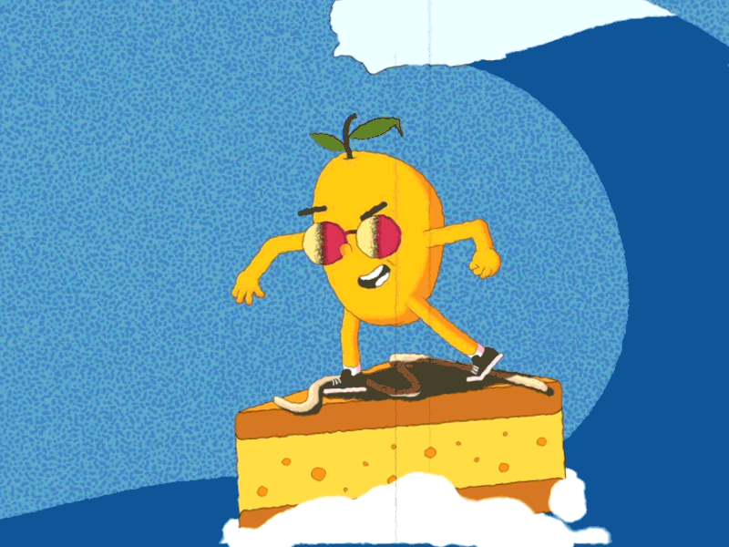Mango Surf 2d adobe after effects animation studio characterdesign creative digital art dribbble gfxmob gif illustration kingoffruits loop mangolove mascot motion design motion graphics summer surfing