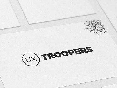 UXTROOPERS logo agency black business cards logo troopers ux white
