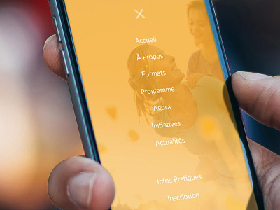 Climate Chance mobile menu menu mobile orange web design